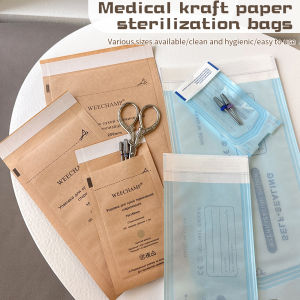 Kraft Nail Sterilization Bags Self-sealing Disinfectant Pouch for Gel Cat Eye Polish Disposable Pack UV Disinfection Tools