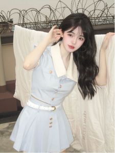 Summer Womens Milk Sweet Girl Wear First Date Pure Milk Sweet Dress Korean Drama Female Owner Classic Style Preppy Style Suit