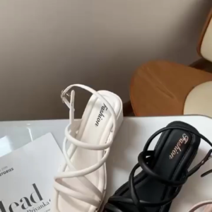 Commute Work 7CM Platform High Heels Open Toe Breathable Non-slip Korean Style Daily Dating Office Versatile Elegant Sandals 085523