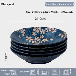 Mino Yaki | Japanese Wabi-sabi Cherry Blossom Embossed Ceramic Plate