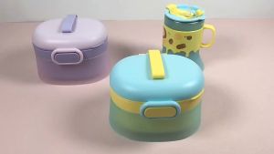 HOMSA Horn Milk Powder Box Big Base Anti Roll Independent Storage With Standard 5g Scoop Airtight Silicone Sealing