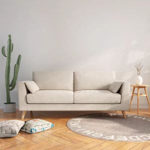 Solid Wood Sofa Removable And Washable Sofa Wooden Sofa Chair Nordic Style Simple Modern Sofa Bed Living Room Furniture