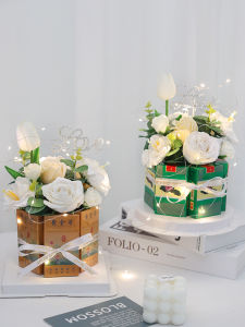 Handmade DIY Tea Smoke Cake Gift Box Materials Package Practical Valentines Day Gift for Boyfriend Ceremony Feeling