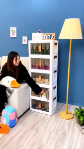 สีขาว 150 กิโลกรัมความจุขนาดใหญ่ตู้เก็บของลิ้นชักพลาสติก ตู้เก็บของพับได้พร้อมล้อ