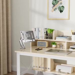 Eary Single Arm Laptop Desk Mount for 17"Inches Notebook 360°Rotatable Aluminum Laptop Stand Adjustable Foldable Tablet Holder