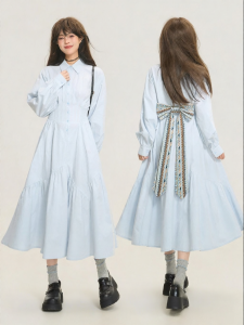 KEIKO | Đầm A-Line Xòe Nơ Chi Tiết Fair Isle Knit