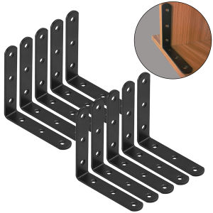 2/4/8pcs Corner Braces 90 Degree Joints Right Angle Bracket L Shaped Corner Brackets Fastener for Wood Furniture black