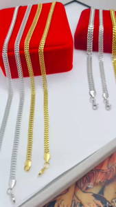 Stainless Steel Hip-hop Design Double Layered Vintage Bracelet Necklace Jewelry Set