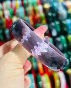 Vòng tay đá mắt mèo cắt giác bản hẹ 1.5cm lấp lánh xinh xinh