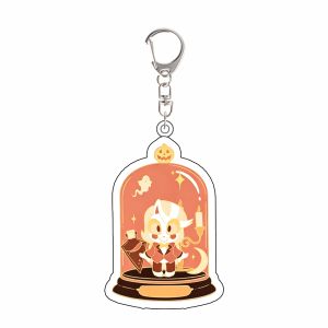 Bandai | for Hazbin Hotel Halloween Series Alastor Charlie Angel Dust Husk New Peripheral Acrylic Keychain Backpack Pendant Festival Gift