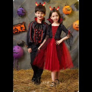ชุดแดร็กคูล่า เด็กผู้ชาย เด็กผู้หญิง ครบเซ็ต พร้อมส่ง แดร็กคูล่าไฮโซ #ชุดฮาโลวีน #D242 #D241
