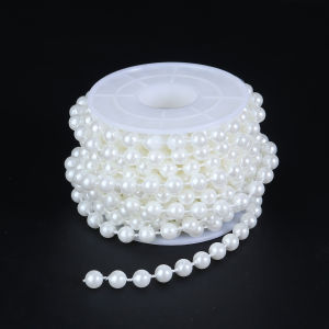 5yards/roll 3-12mm Imitation Pearl Bead Chains White Round Beads Chains For Home Wedding Clothing Decoration DIY Jewelry Making