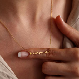 Mothers Day Small Letter mama Pendant Necklace For Women Gold Color Mom Nameplate Clavicle Chain Choker Jewelry Initials Gifts