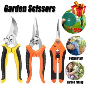 3 Pack Professional Pruning Shears Stainless Steel Garden Scissors with Rust-Resistant Blades Ergonomic Handles for Gardening
