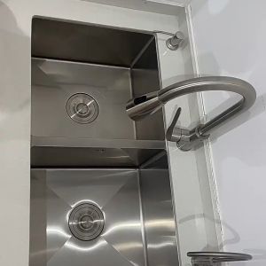 CHẬU ĐÚC Chậu Rửa Chén Bát INOX SUS 304 HODABOSSChậu rửa bát đúc inox 2 hố giá rẻ-TẶNG RỔ INOX