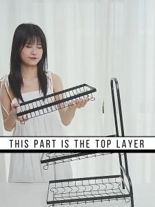 GSlife 2/3-Tier Dish Drainer black gold Dish Drying Rack Countertop Plate Organizer Storage Shelf Stainless Steel Rak Pinggan