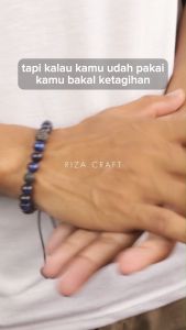 SOCIO BRACELET - Gelang Batu Kristal Akik Tiger Eye Biru Mix Lava Stone Sekat Zircon Asli Original Aesthetic Pria Wanita Keren Terbaru