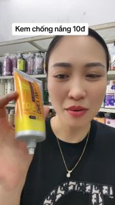 Kem chống nắng cực kỳ hiệu quả hàn quốc applecc daily uv sun cream spf50 pa+++ chính hãng Beau Shop màu vàng spf 50 365 kem nền kiềm dầu nâng toner da