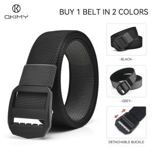 OKIMY Men Sports Belt Outdoor Nylon Belt Adjustable Belt Rotating Buckle Nylon Waistband Double-Sided Two-Color Belt Youth Sports Canvas Pant Belt Simple Nice Waistband