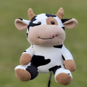 ซองคลุมหัวไม้กอล์ฟกอล์ฟวัวผ้ากำมะหยี่รูปสัตว์ FW ไม้แฟร์เวย์ปลอกหุ้มหัวไม้กอล์ฟพัตเตอร์ที่คลุมค้อน