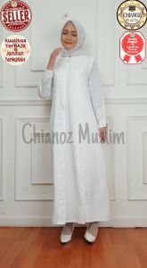 CHIANOZ Gamis Putih Anak Couple Mewah Wilona Dress Brukat Renda Baju Lebaran Umroh Haji Manasik Pesta Akad 116 900