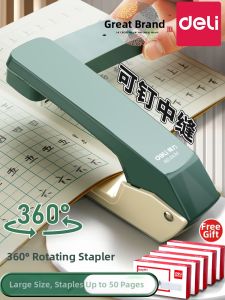 deli | Rotary Effort-Saving Multifunctional Heavy-Duty Mini Stapler