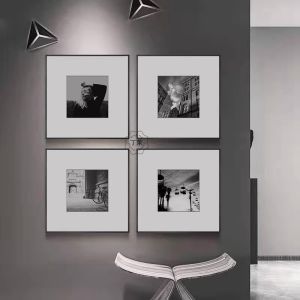 Modern Minimalist Nordic Landscape Photography Black And White Building Decorative Artwork for Bedroom And Restaurant Photo Wall Hanging
