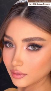 KAKALENS My Mini Ava Brown Pinkin 14.2mm Natural Lens & Softlen My Mini Ava by Pinkin Softlens