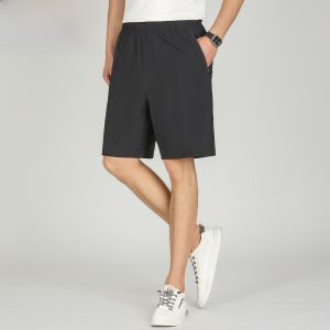 HENGYUANXIANG | Hengyuanxiang Mens Ice Silk Shorts Breathable Lightweight Loose Fit Summer Casual Fashion Urban Style Five-Quarter Length