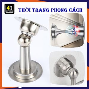 Chặn Cửa Thông Minh Hít Nam Châm Chống Va Đập Inox - Hít Cửa Inox Không Gỉ Không Cần Khoan Kèm Keo 3m Dán Sàn Và Ốc Vít - Chặn Cửa Chống Va Đập