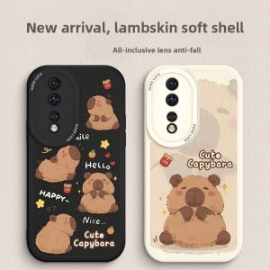 Full Cover Huawei Honor 500 Phone Case Soft Silicon Cartoon Cute Capybara Design Female Version Eco Friendly Protective Shell