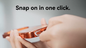 CASEKOO Linkoo 2026 New Magnetic Case for iPhone 17 Pro Max Patented ClipSafe Foldable Hidden Tab with Anti-Theft Lanyard N52 Strong MagSafe Aluminum Alloy Lens Cover Glossy Orange