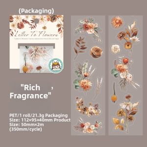 Waterproof Decorative Retro Floral Washi Tape