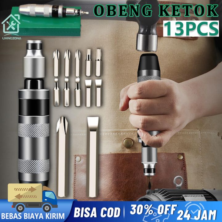 OBENG KETOK SET KOTAK PLASTIK PVC IMPACT 13 PCS - Impact Screwdriver ...