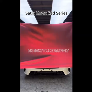 SATIN MATTE RED CAR STICKER(152CM-Custom)pelekat full body wrapping Stickers stiker kereta kelabu vinyl wrap film
