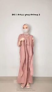 Baju Couple Kondangan Clara: Dress Polos Satin Velvet & Kemeja Batik Kondangan