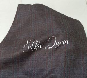 Kain Blazer Kotak Wool Acrylic Italian  (Bahan Halus Tebal) / Bahan Jubah Blazer Wool (Harga Per 1 Meter)