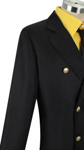 Mens Anime Style Blue Yellow Striped Cosplay Shirt Suit Full Set Adult Halloween Party Role Play Outfit for Men