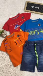 Baju dan Celana Pendek Jeans Anak Laki-Laki Setelan Anak Laki-Laki Termurah Usia 1-12 Tahun