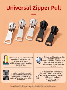 Universal Replacement Zipper Heads No Tool Installation
