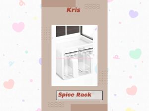 Kris 2pcs Spice Jar White Tempat Bumbu Dengan Sendok dan Tutup Pegangan Warna Putih Krisbow