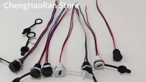 ChengHaoRan 2/4/5Pin Type-C Connector With Line Nut Locking Plate PH2.0 Waterproof Cap High Current Fast Charging Jack USBC Port