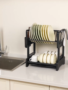 SANCY 2 Layers Dish Drying Rack Rustproof Dish Drainer Bowl and Plate Organizer Rack Kitchen Rak Pinggan Mangkuk Penyimpanan Dapur - Fulfilled by SANCY