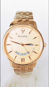 Đồng hồ BULOVA Nam Chính hãng side lớn .Máy quạt nhật .Vỏ Thép mạ vàng.Kính đá saphia Hàng mới 100%