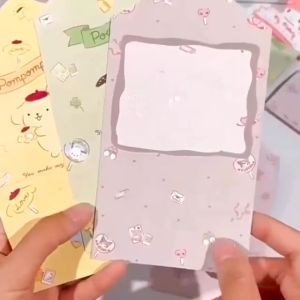 Sanrio Kuromi Melody Greeting Card In Three Fold Cinnamoroll Melody Birthday Gift Card Stack Birthday Blessing