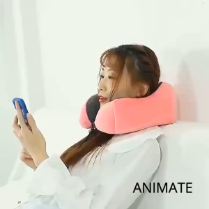 คุ้มค่า-หมอนรองคอ หมอนรูปตัวยูรองคอนุ่มแบบให้เลือก ม้วนเก็บได้/ฟรีถุงเก็บ การพกพาสะดวก ใช้บนรถ บนเครื่องบิน รูปตัวU สินค้าพร้อมส