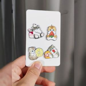 Bộ 4 Ghim Cài Hình Trái Cây Mèo - Trang Sức Hình Thú Hoạt Hình Chanh Và Các Mẫu Khác Quà Tặng Cho Trẻ Em & Bạn Bè