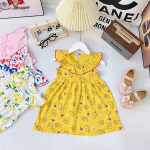 Váy thun cotton bèo cổ VNXK bé gái