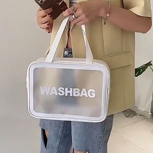 Trendy Store-T40 Tas Kosmetik Transparant WASHBAG Pouch Kosmetikl /  Dompet Kosmetik Toiletry