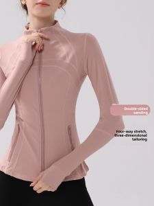 Autumn Winter Yoga Wear Long Sleeve Top Slim Fit Casual Sports Jacket Collared Running Quick Dry Fitness Womens Clothing